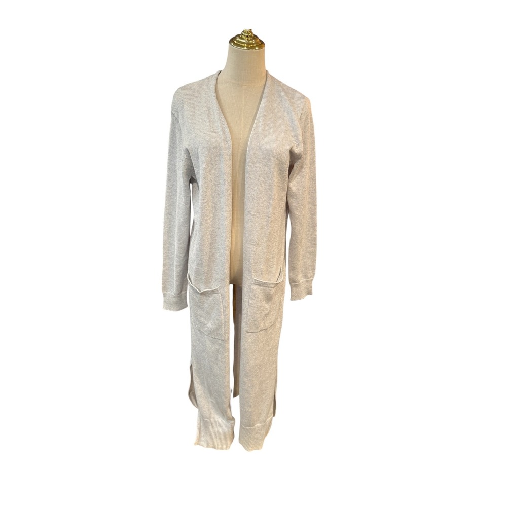 Old Navy Womens Large Gray Longline Duster Cardigan Sweater Open Front L NWT